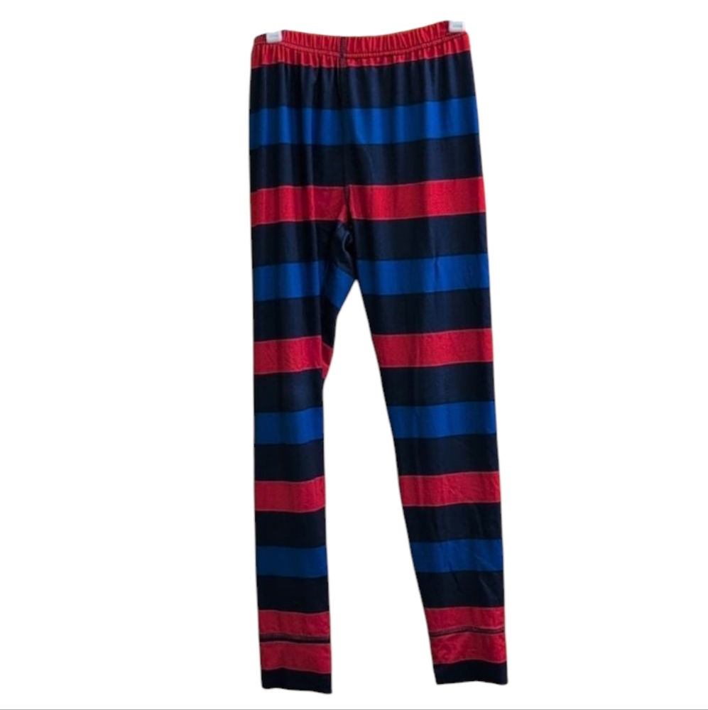 Land's End Blue And Red Striped Thermal Base Layer Pants Size M